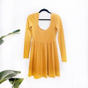 Free People Gold Skater Dress